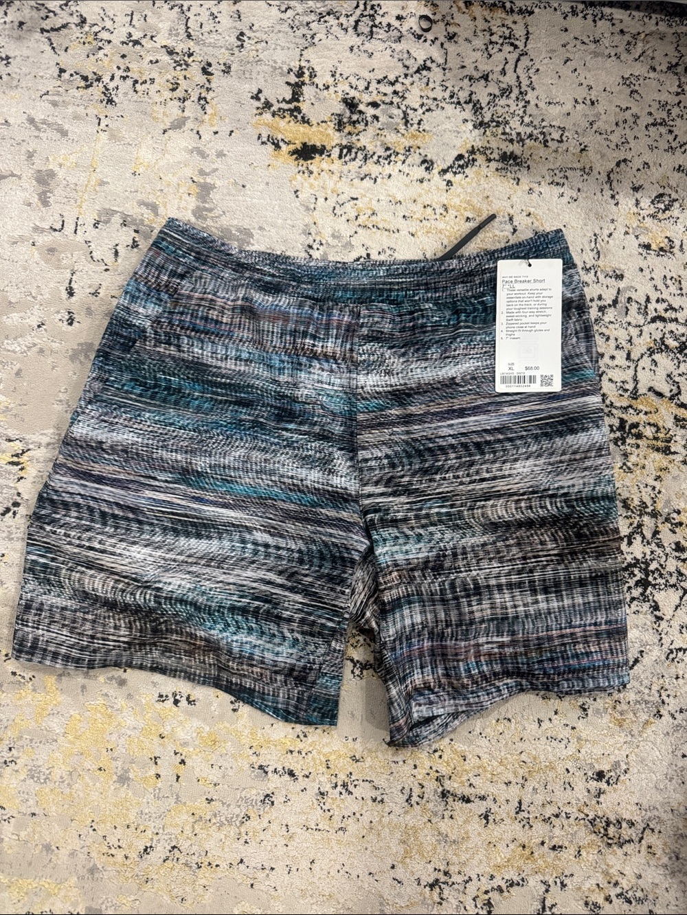 Lululemon Men's Blue Multi Striped Pace Breaker shorts